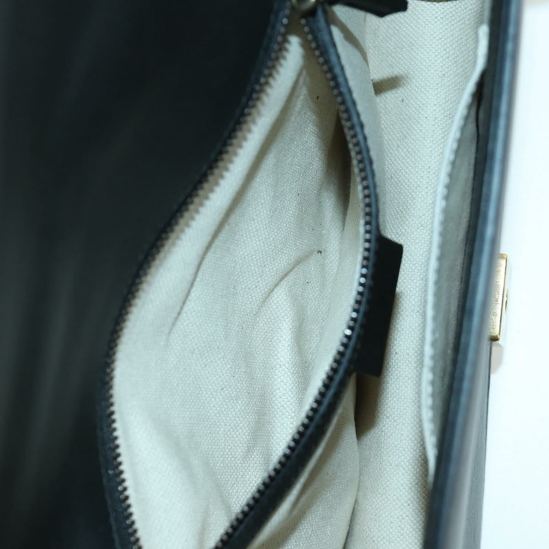 【日本直送】GUCCI 鏈條編織雪莉線單肩包，黑色金色皮革，貨號 432280，正品 YKZ566M-23