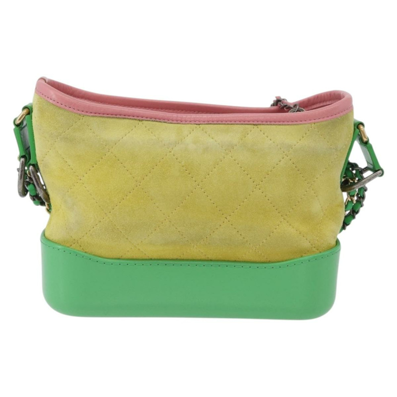 【日本直送】香奈兒 (CHANEL) Gabriel Dohobo 鏈條肩背包，絨面革材質，綠色金色，CC標誌，正品編號 ka3407A-1