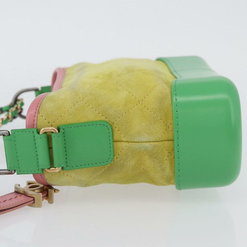 【日本直送】香奈兒 (CHANEL) Gabriel Dohobo 鏈條肩背包，絨面革材質，綠色金色，CC標誌，正品編號 ka3407A-3