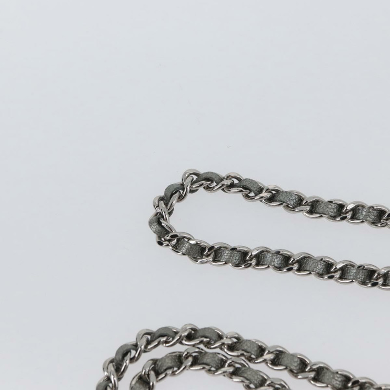 【日本直送】香奈兒鏈皮夾單肩包 皮革 銀色 CC 正品 ka3340SAV-7