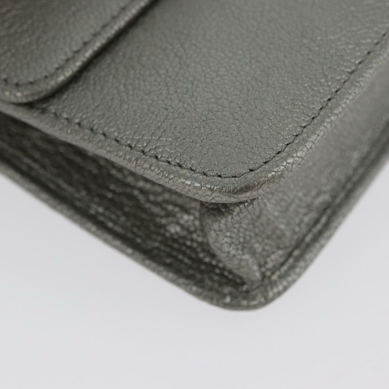 【日本直送】香奈兒鏈皮夾單肩包 皮革 銀色 CC 正品 ka3340SAV-14