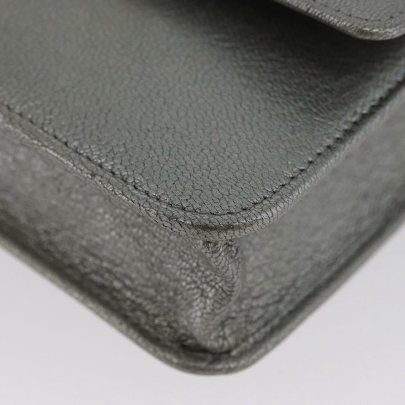 【日本直送】香奈兒鏈皮夾單肩包 皮革 銀色 CC 正品 ka3340SAV-15