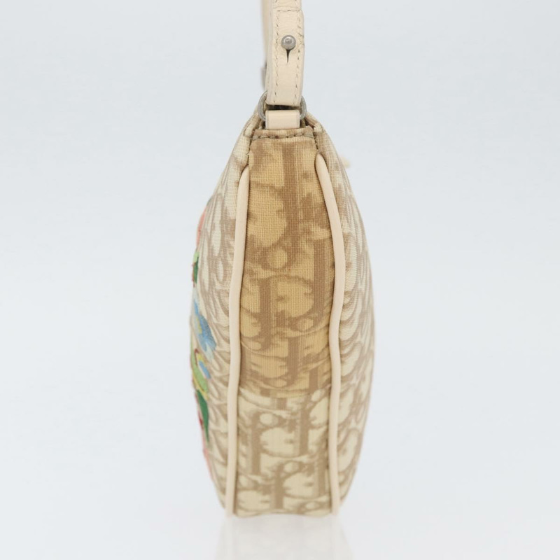 【日本直送】Christian Dior Trotter帆布刺繡馬鞍包 PVC 米色 正品 BAZ521V-2