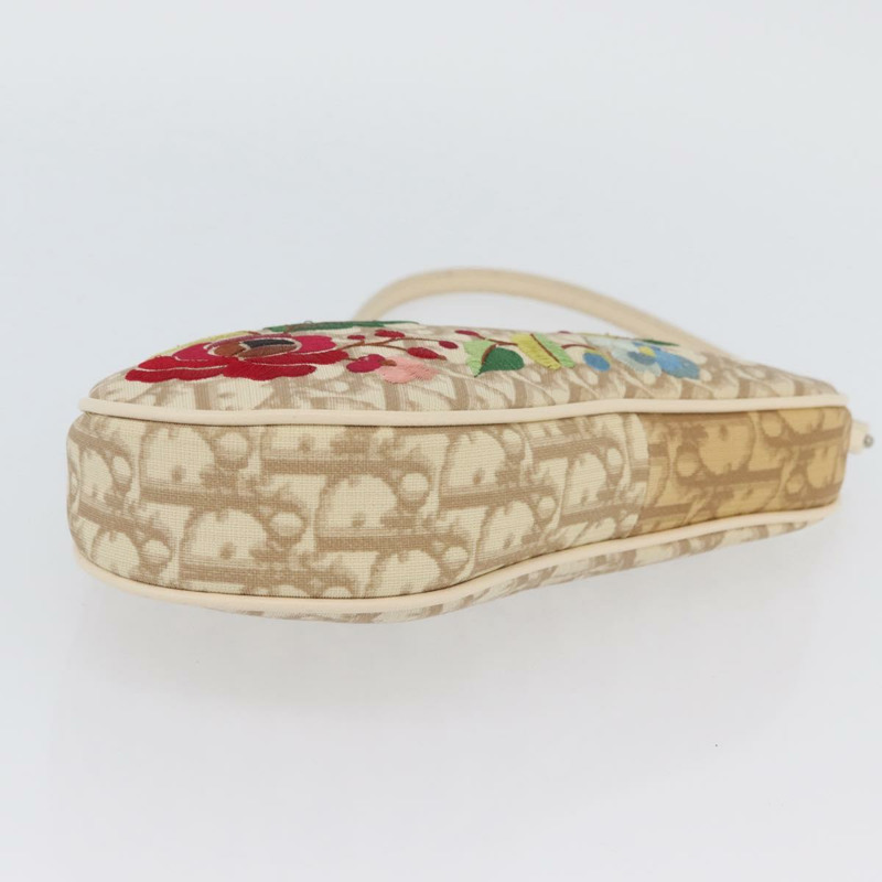 【日本直送】Christian Dior Trotter帆布刺繡馬鞍包 PVC 米色 正品 BAZ521V-4