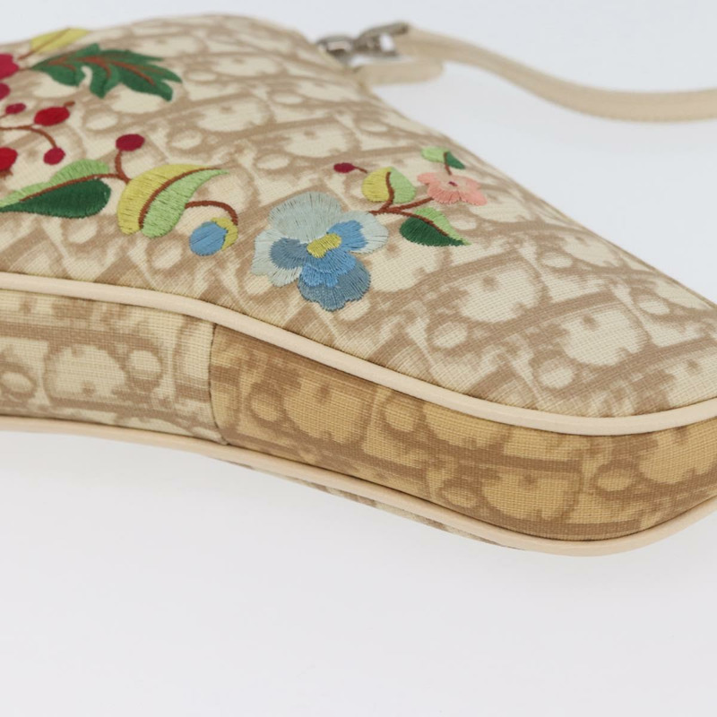 【日本直送】Christian Dior Trotter帆布刺繡馬鞍包 PVC 米色 正品 BAZ521V-7