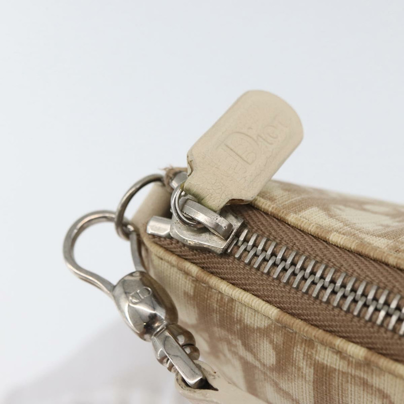 【日本直送】Christian Dior Trotter帆布刺繡馬鞍包 PVC 米色 正品 BAZ521V-8