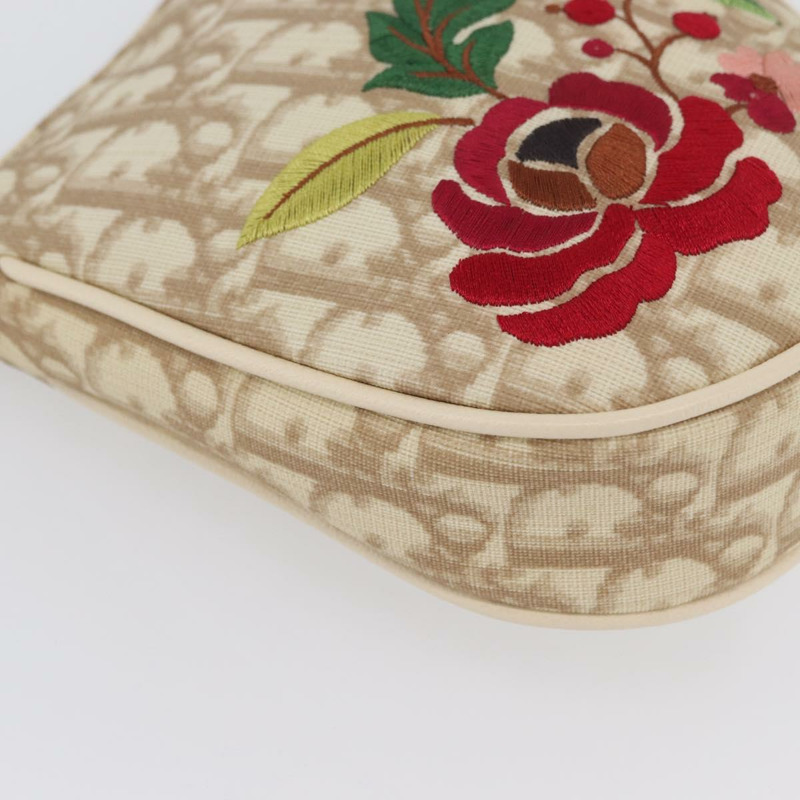 【日本直送】Christian Dior Trotter帆布刺繡馬鞍包 PVC 米色 正品 BAZ521V-14