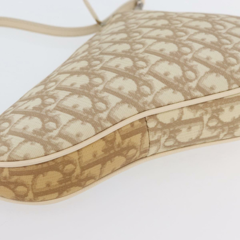 【日本直送】Christian Dior Trotter帆布刺繡馬鞍包 PVC 米色 正品 BAZ521V-15