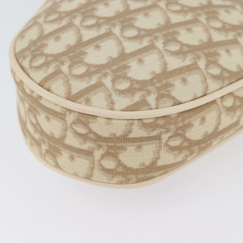 【日本直送】Christian Dior Trotter帆布刺繡馬鞍包 PVC 米色 正品 BAZ521V-16