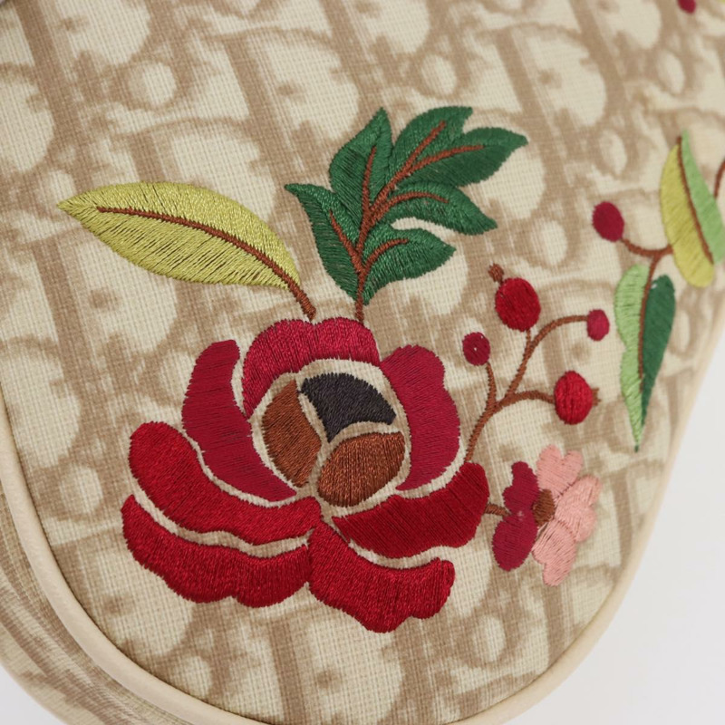 【日本直送】Christian Dior Trotter帆布刺繡馬鞍包 PVC 米色 正品 BAZ521V-17