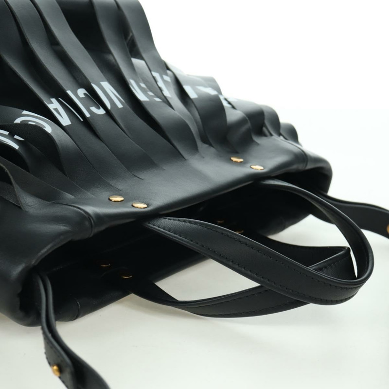 【日本直送】BALENCIAGA Laundry Cabas 手提包 皮革 2way 黑色 金色 517842 正品 SW2252SM-5