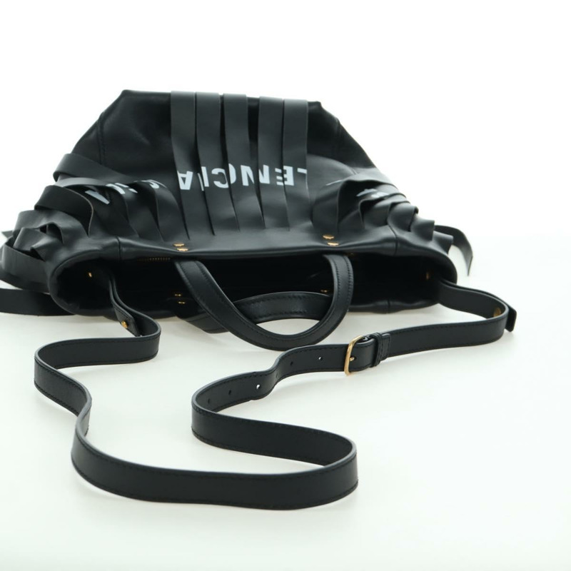 【日本直送】BALENCIAGA Laundry Cabas 手提包 皮革 2way 黑色 金色 517842 正品 SW2252SM-7