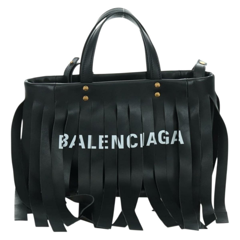 【日本直送】BALENCIAGA Laundry Cabas 手提包 皮革 2way 黑色 金色 517842 正品 SW2252SM-12