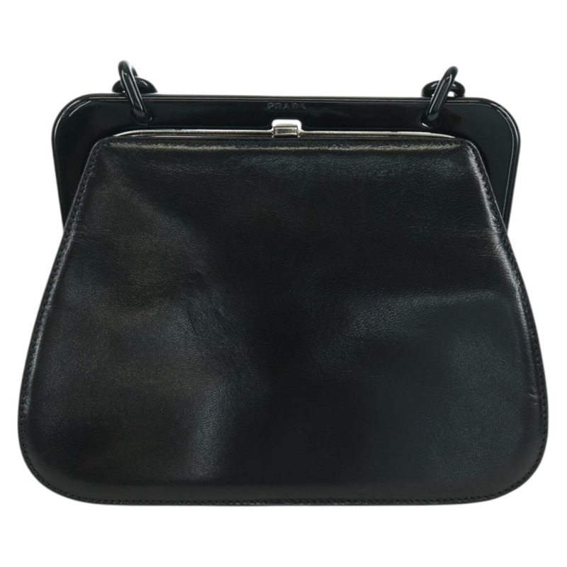 【日本直送】PRADA 塑膠鏈條單肩包 皮革 黑色 正品 SW2251V-1