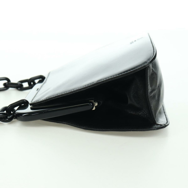 【日本直送】PRADA 塑膠鏈條單肩包 皮革 黑色 正品 SW2251V-2
