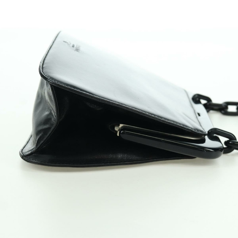 【日本直送】PRADA 塑膠鏈條單肩包 皮革 黑色 正品 SW2251V-3