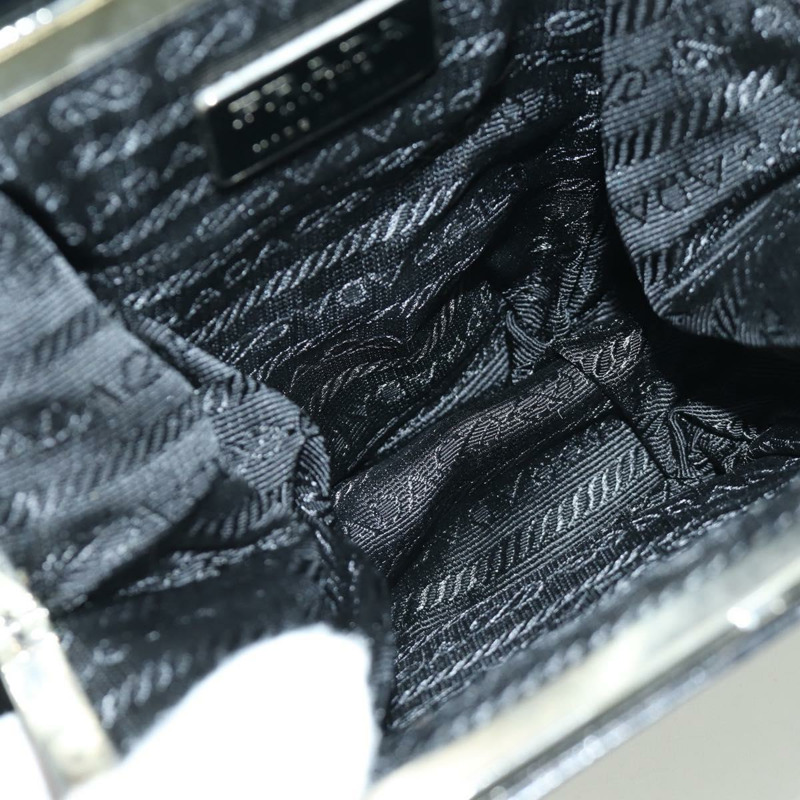 【日本直送】PRADA 塑膠鏈條單肩包 皮革 黑色 正品 SW2251V-10