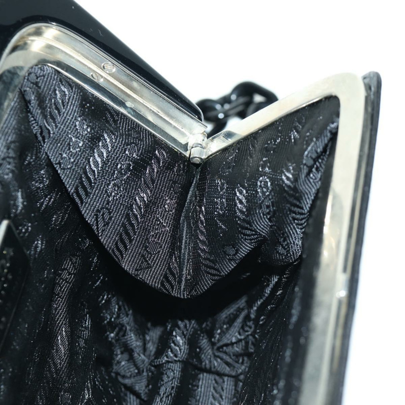 【日本直送】PRADA 塑膠鏈條單肩包 皮革 黑色 正品 SW2251V-18