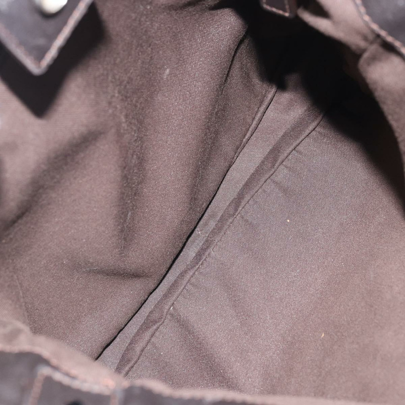 【日本直送】SAINT LAURENT Mombasa 單肩包 帆布皮革 深棕色 銀色 Auth hk3606V-9