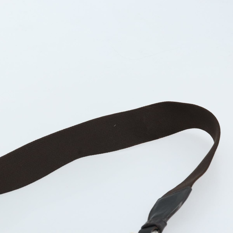 【日本直送】SAINT LAURENT Mombasa 單肩包 帆布皮革 深棕色 銀色 Auth hk3606V-13