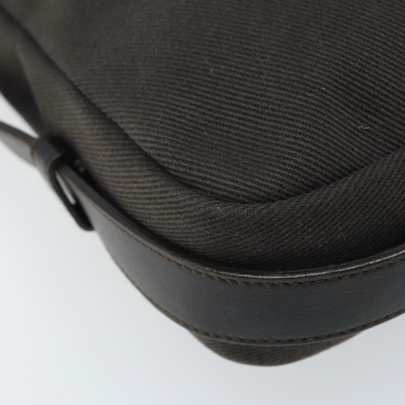 【日本直送】SAINT LAURENT Mombasa 單肩包 帆布皮革 深棕色 銀色 Auth hk3606V-14