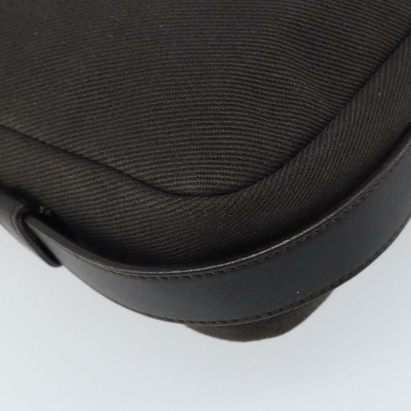 【日本直送】SAINT LAURENT Mombasa 單肩包 帆布皮革 深棕色 銀色 Auth hk3606V-16