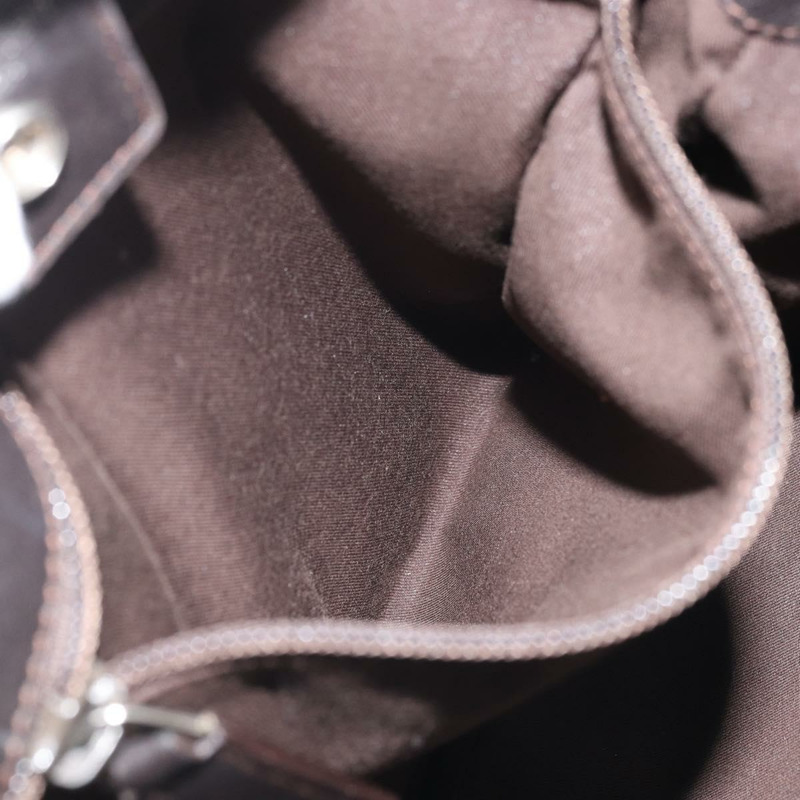 【日本直送】SAINT LAURENT Mombasa 單肩包 帆布皮革 深棕色 銀色 Auth hk3606V-21