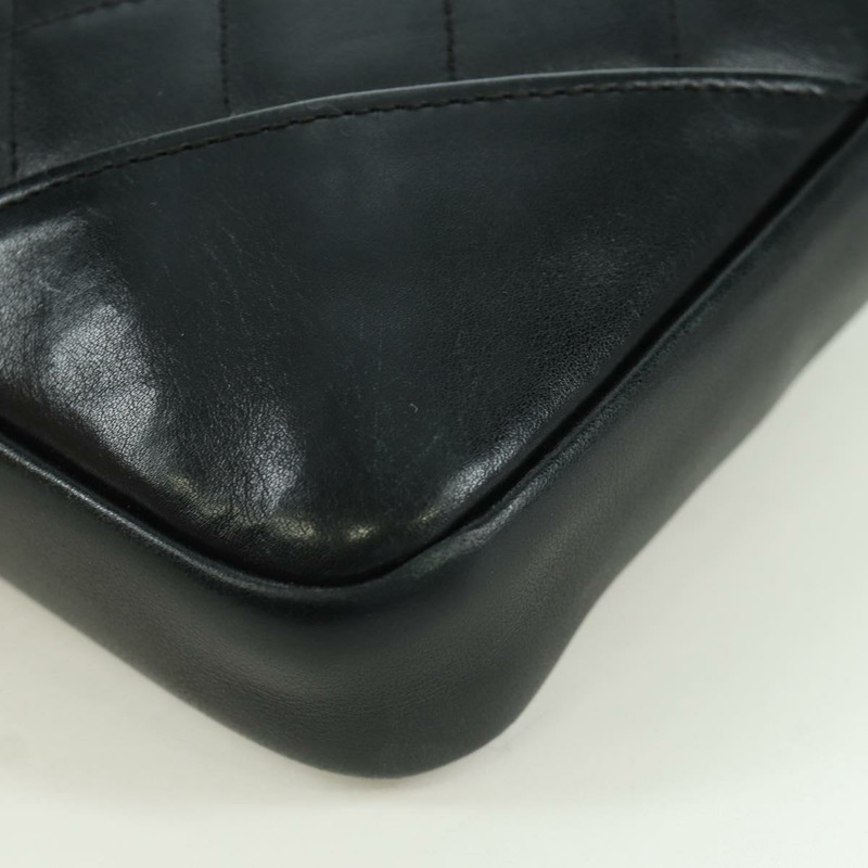 【日本直送】香奈兒 Cambon 系列絎縫肩背包，黑色銀色雙C標誌皮革，貨號 166791A-16