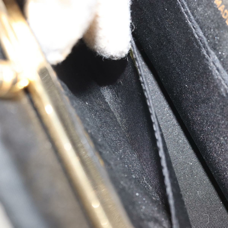 【日本直送】香奈兒 (CHANEL) 尼龍黑色金色雙C鏈條肩背包 Auth BAZ733A-20