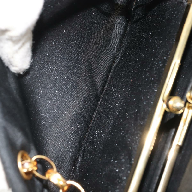 【日本直送】香奈兒 (CHANEL) 尼龍黑色金色雙C鏈條肩背包 Auth BAZ733A-21