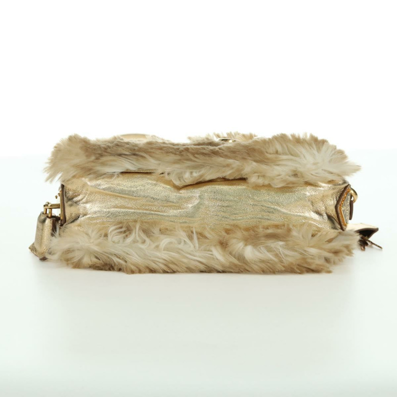 【日本直送】PRADA 米色金色毛皮單肩包 正品 BAZ731SM-4