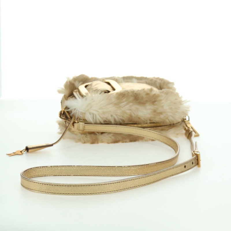 【日本直送】PRADA 米色金色毛皮單肩包 正品 BAZ731SM-5