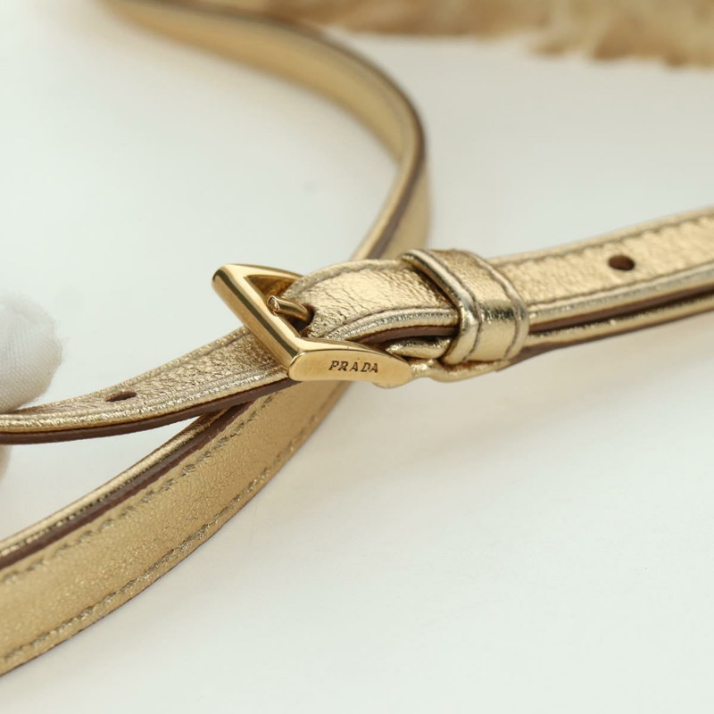 【日本直送】PRADA 米色金色毛皮單肩包 正品 BAZ731SM-6