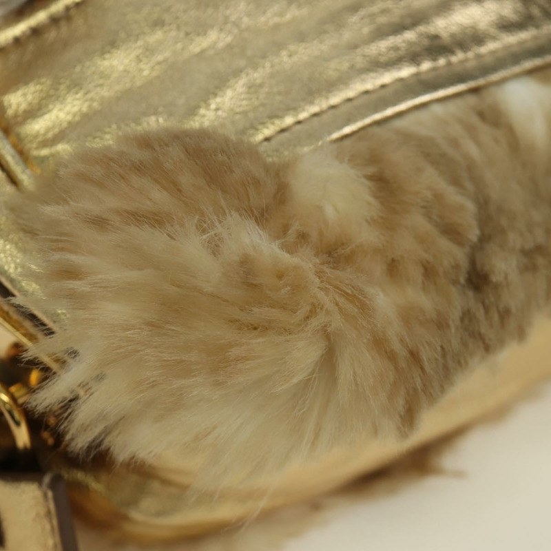 【日本直送】PRADA 米色金色毛皮單肩包 正品 BAZ731SM-15