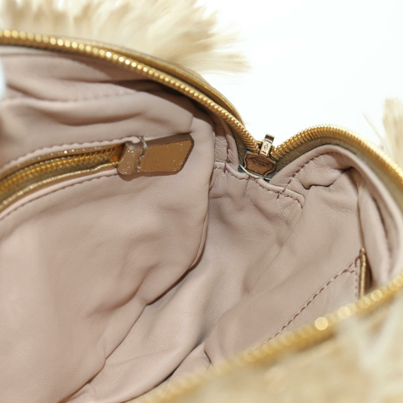 【日本直送】PRADA 米色金色毛皮單肩包 正品 BAZ731SM-24