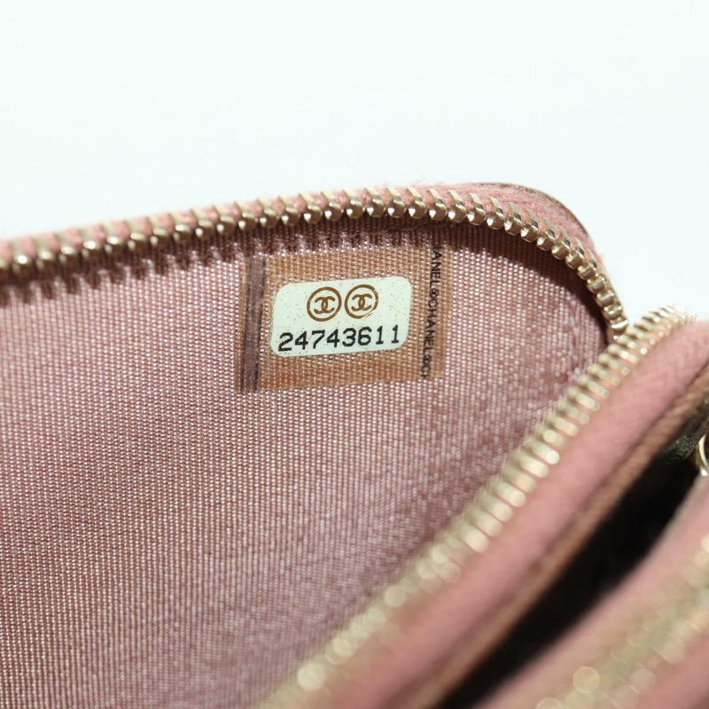 【日本直送】香奈兒 Matelasse 鏈條錢包單肩包 皮革 粉紅色 金色 CC Auth BAZ741V-9