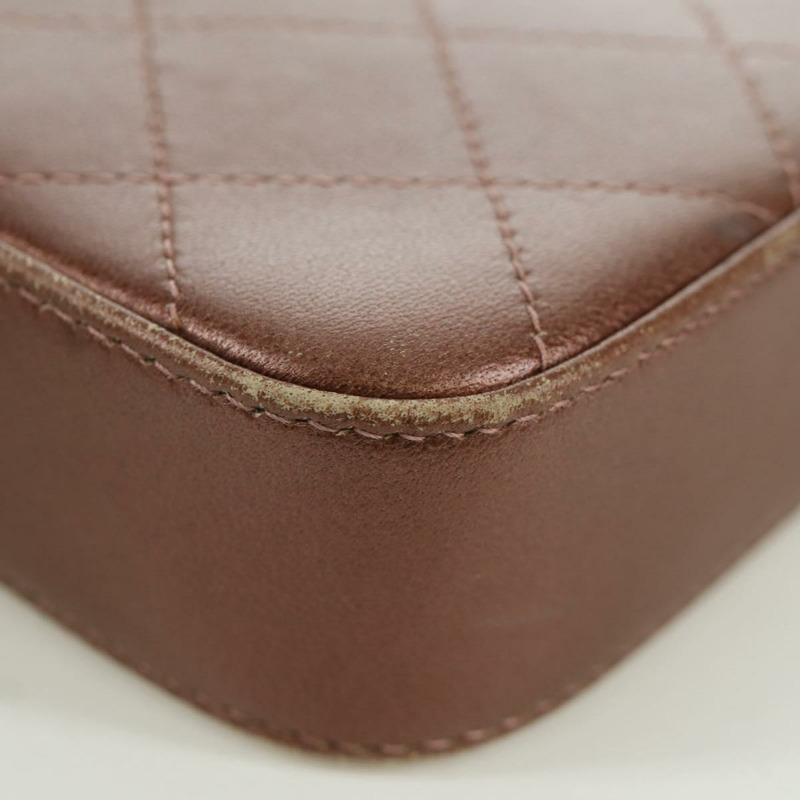 【日本直送】香奈兒 Matelasse 鏈條錢包單肩包 皮革 粉紅色 金色 CC Auth BAZ741V-14