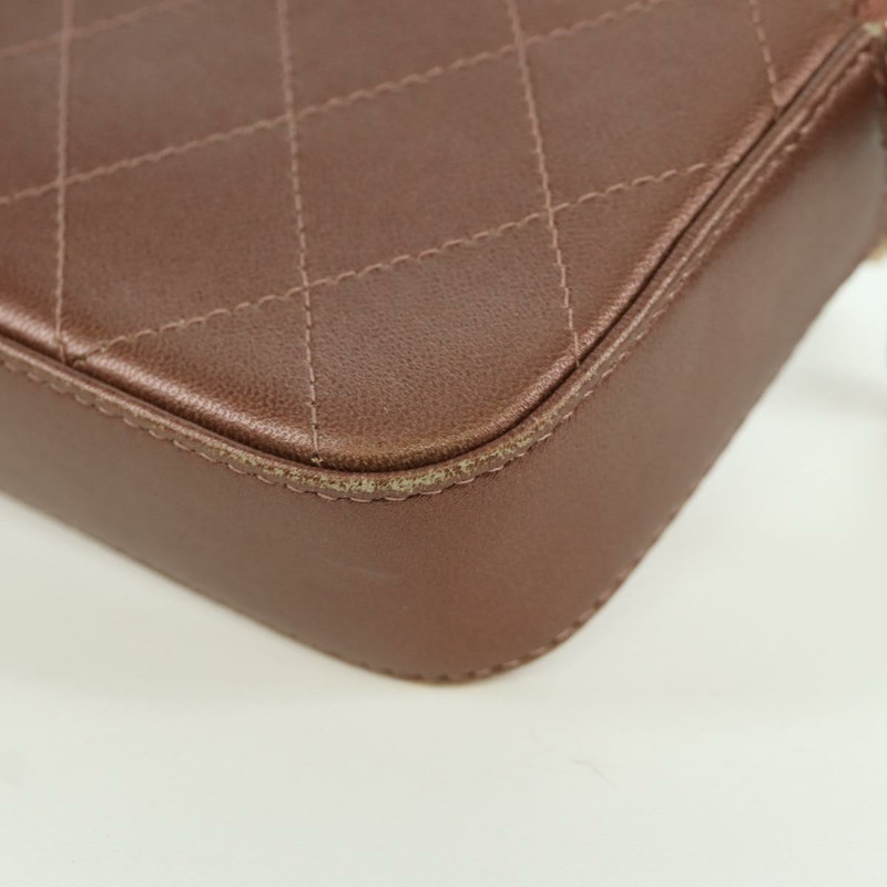 【日本直送】香奈兒 Matelasse 鏈條錢包單肩包 皮革 粉紅色 金色 CC Auth BAZ741V-17