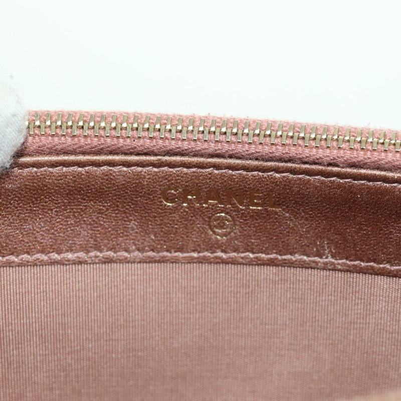 【日本直送】香奈兒 Matelasse 鏈條錢包單肩包 皮革 粉紅色 金色 CC Auth BAZ741V-20