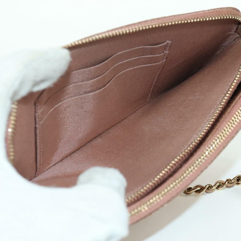 【日本直送】香奈兒 Matelasse 鏈條錢包單肩包 皮革 粉紅色 金色 CC Auth BAZ741V-21
