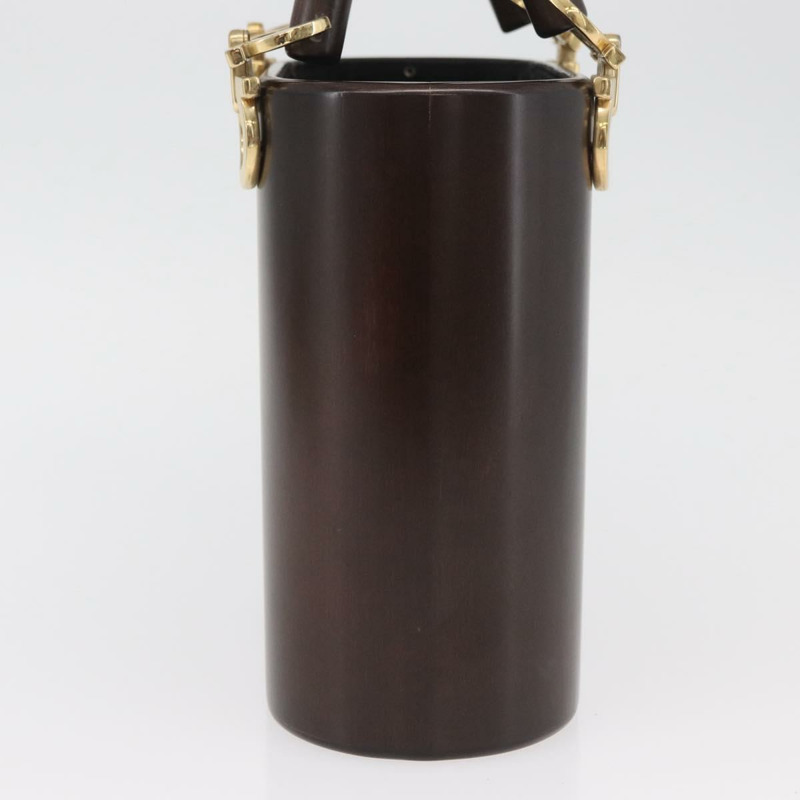 【日本直送】Salvatore Ferragamo Gancini 手提包，木棕色金色，正品 BAZ667V-3