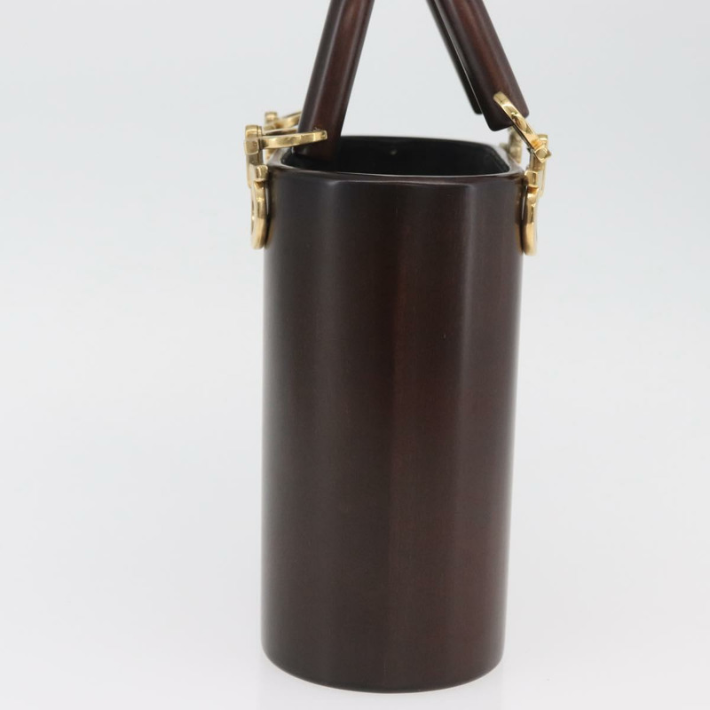 【日本直送】Salvatore Ferragamo Gancini 手提包，木棕色金色，正品 BAZ667V-4