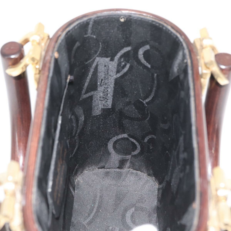 【日本直送】Salvatore Ferragamo Gancini 手提包，木棕色金色，正品 BAZ667V-19