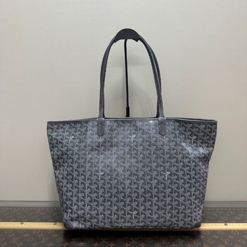 GOYARD 灰色Artois拉鍊塗鴉款中號托特包36*30*15 9新 配件塵袋-2