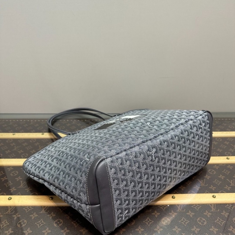 GOYARD 灰色Artois拉鍊塗鴉款中號托特包36*30*15 9新 配件塵袋-4