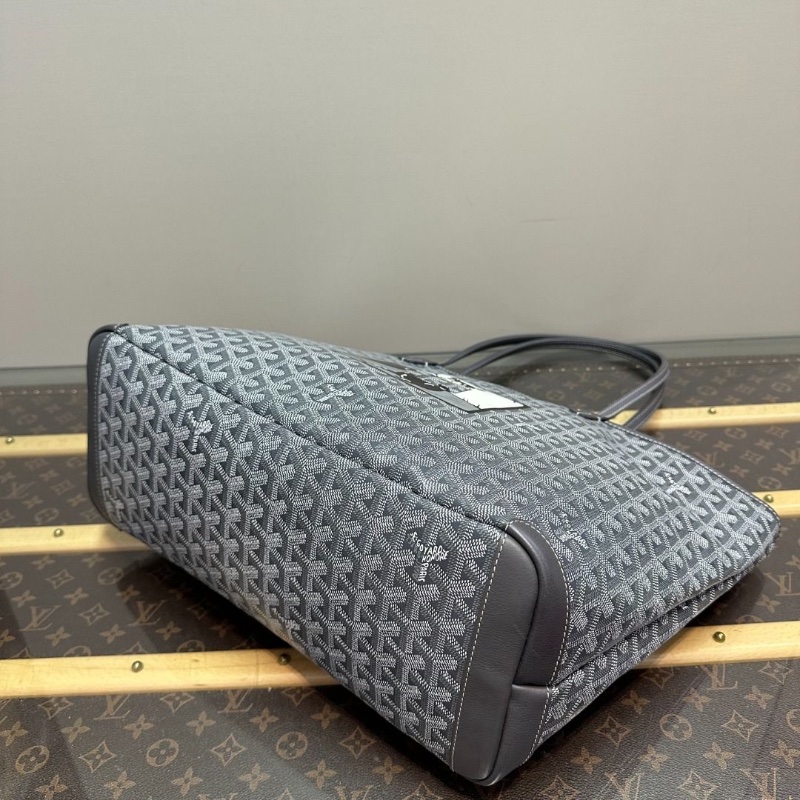 GOYARD 灰色Artois拉鍊塗鴉款中號托特包36*30*15 9新 配件塵袋-5