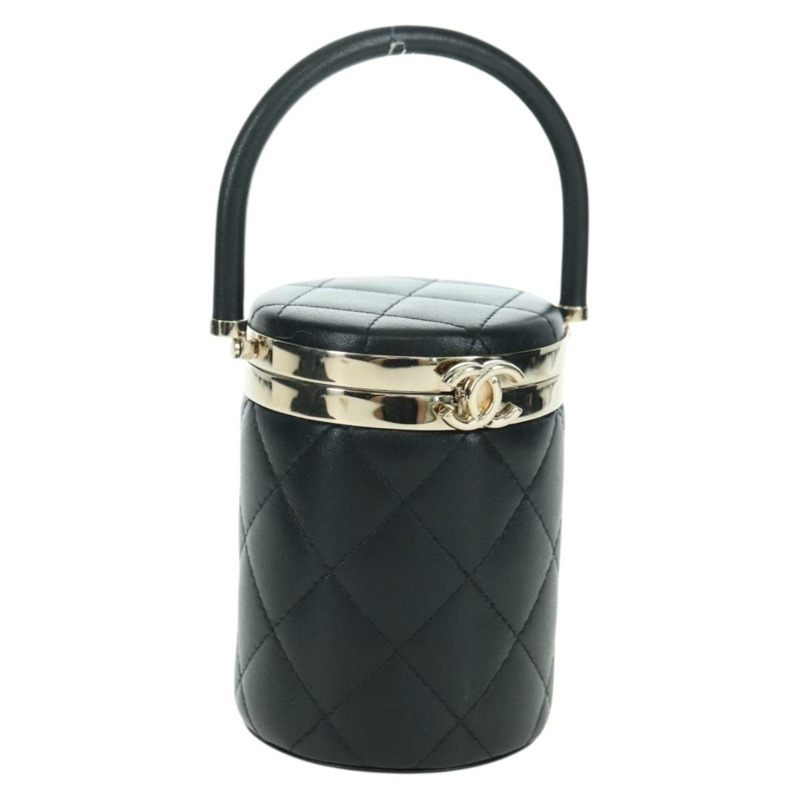 【日本直送】香奈兒 (CHANEL) Matelasse Vanity 手袋，羊皮材質，黑色，金色雙C標誌，BAZ464SAM-0