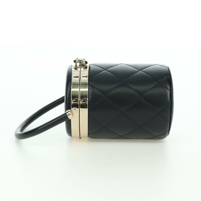 【日本直送】香奈兒 (CHANEL) Matelasse Vanity 手袋，羊皮材質，黑色，金色雙C標誌，BAZ464SAM-2