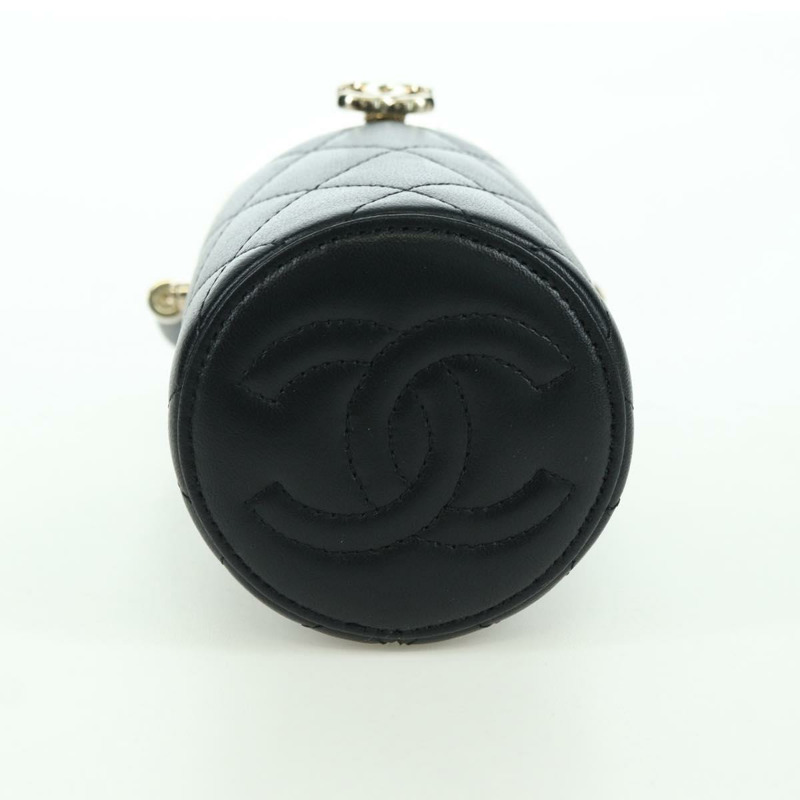 【日本直送】香奈兒 (CHANEL) Matelasse Vanity 手袋，羊皮材質，黑色，金色雙C標誌，BAZ464SAM-4