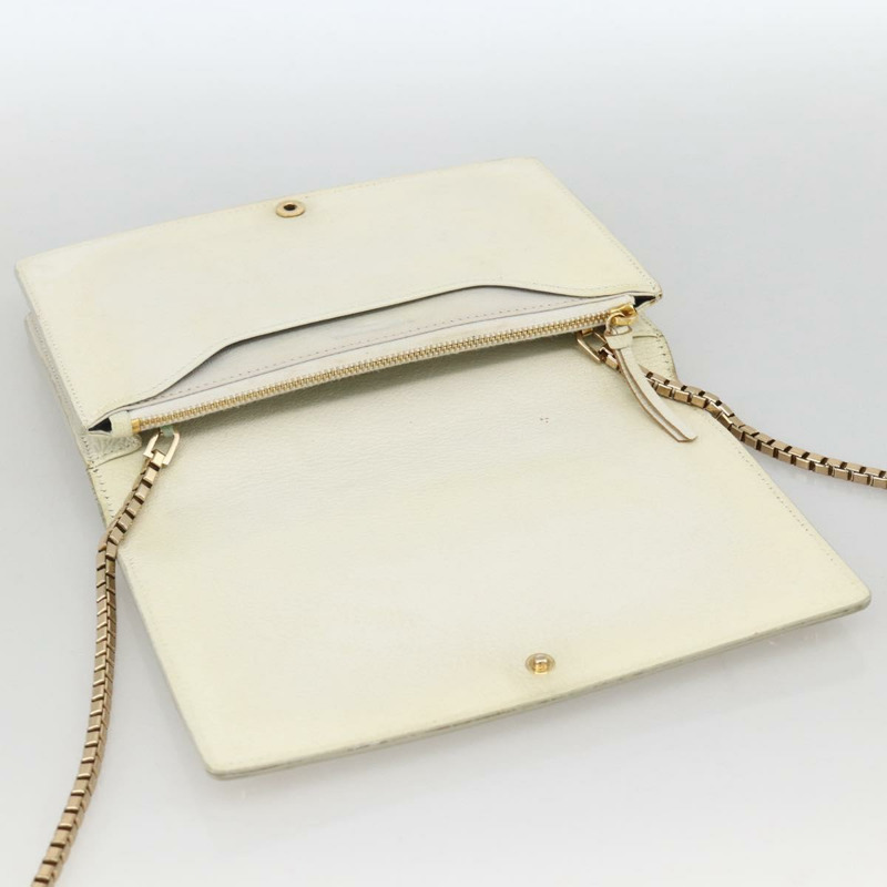 【日本直送】BALENCIAGA 鏈條皮夾 皮革 白色 金色 444169 正品 167209A-9